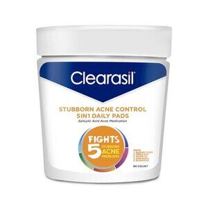 Clearasil Stubborn Acne Control 5in1 Daily Facial Cleansing Pads, with